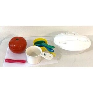 11 Kitchen Tools:  Sullivan Salad Bowl Set, Measuring Cups, &Red Tomato Canister
